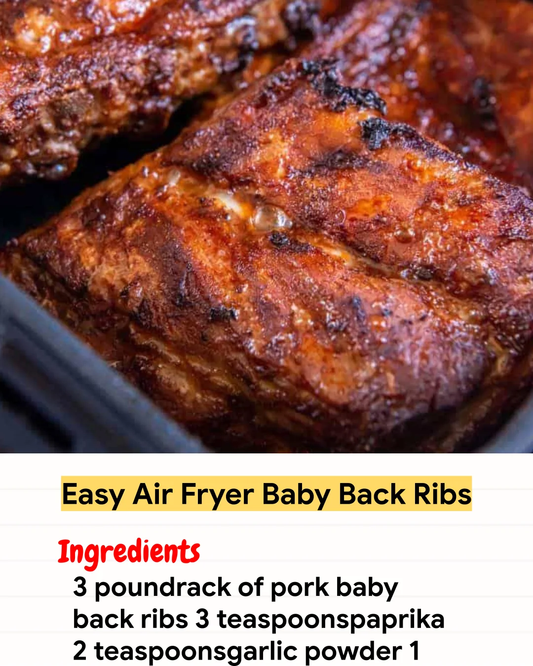 Air Fryer Recipe Easy Air Fryer Baby Back Ribs