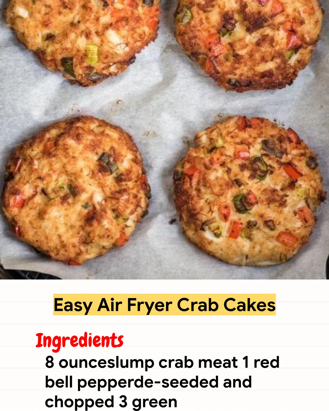 Air Fryer Recipe Easy Air Fryer Crab Cakes