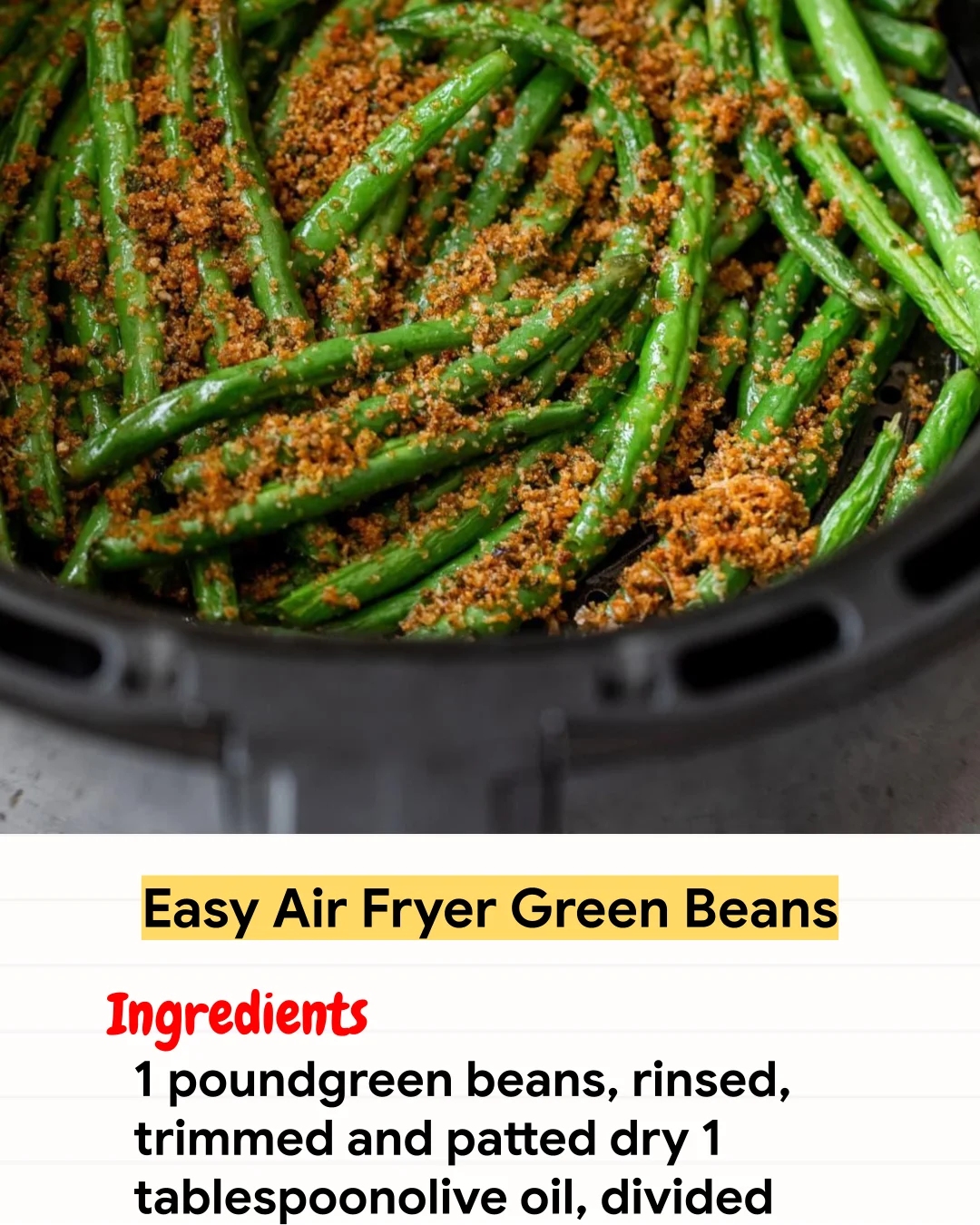 Air Fryer Recipe Easy Air Fryer Green Beans
