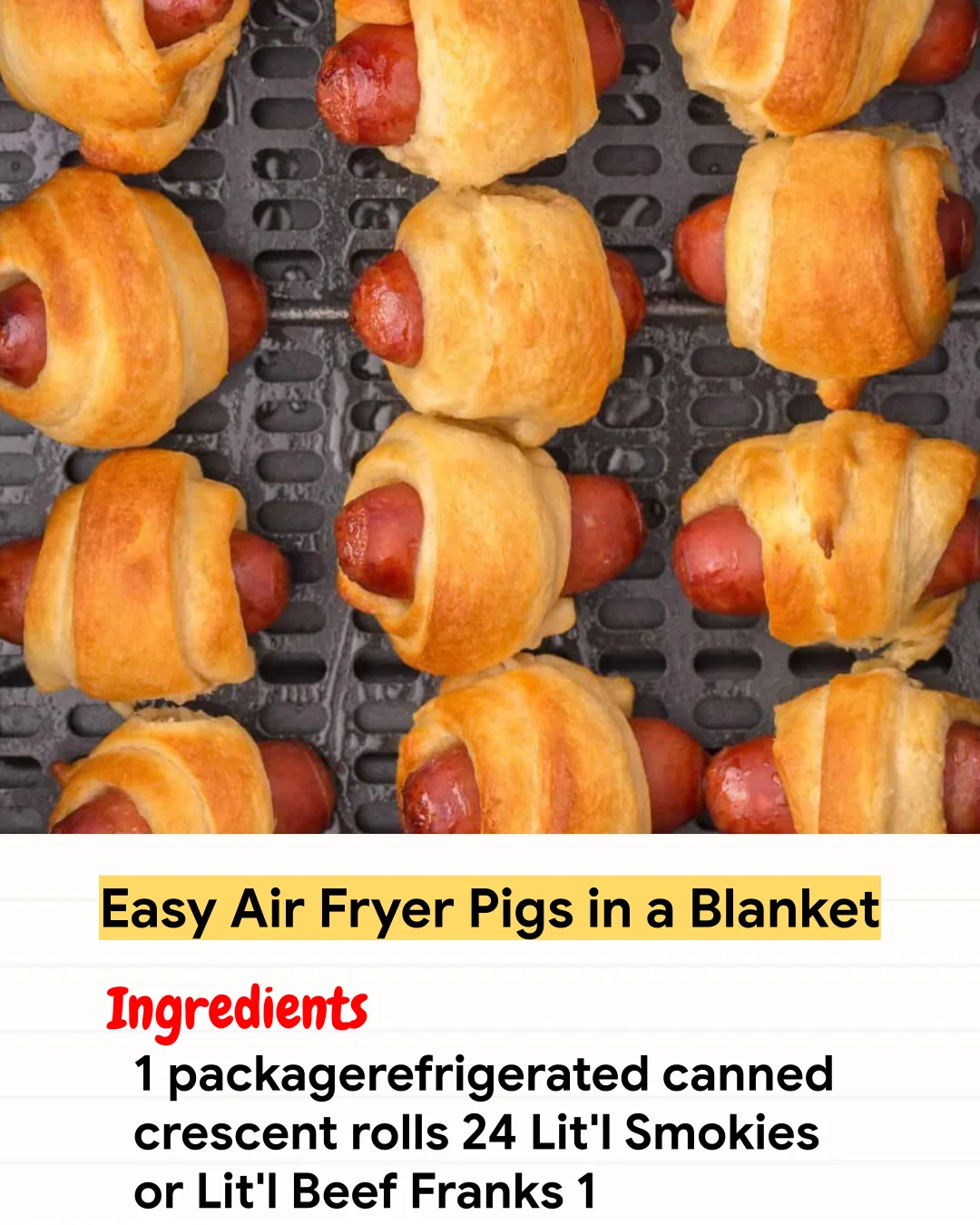 Air Fryer Recipe Easy Air Fryer Pigs in a Blanket