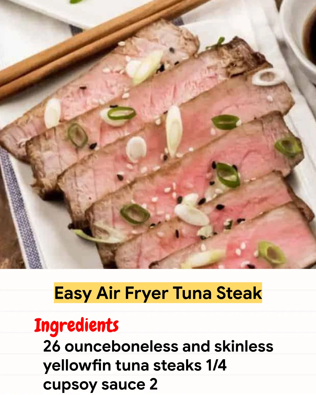 Air Fryer Recipe Easy Air Fryer Tuna Steak