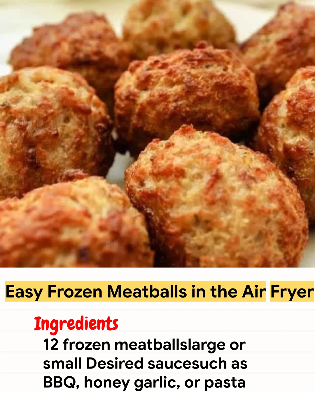 Air Fryer Recipe Easy Frozen Meatballs in the Air Fryer