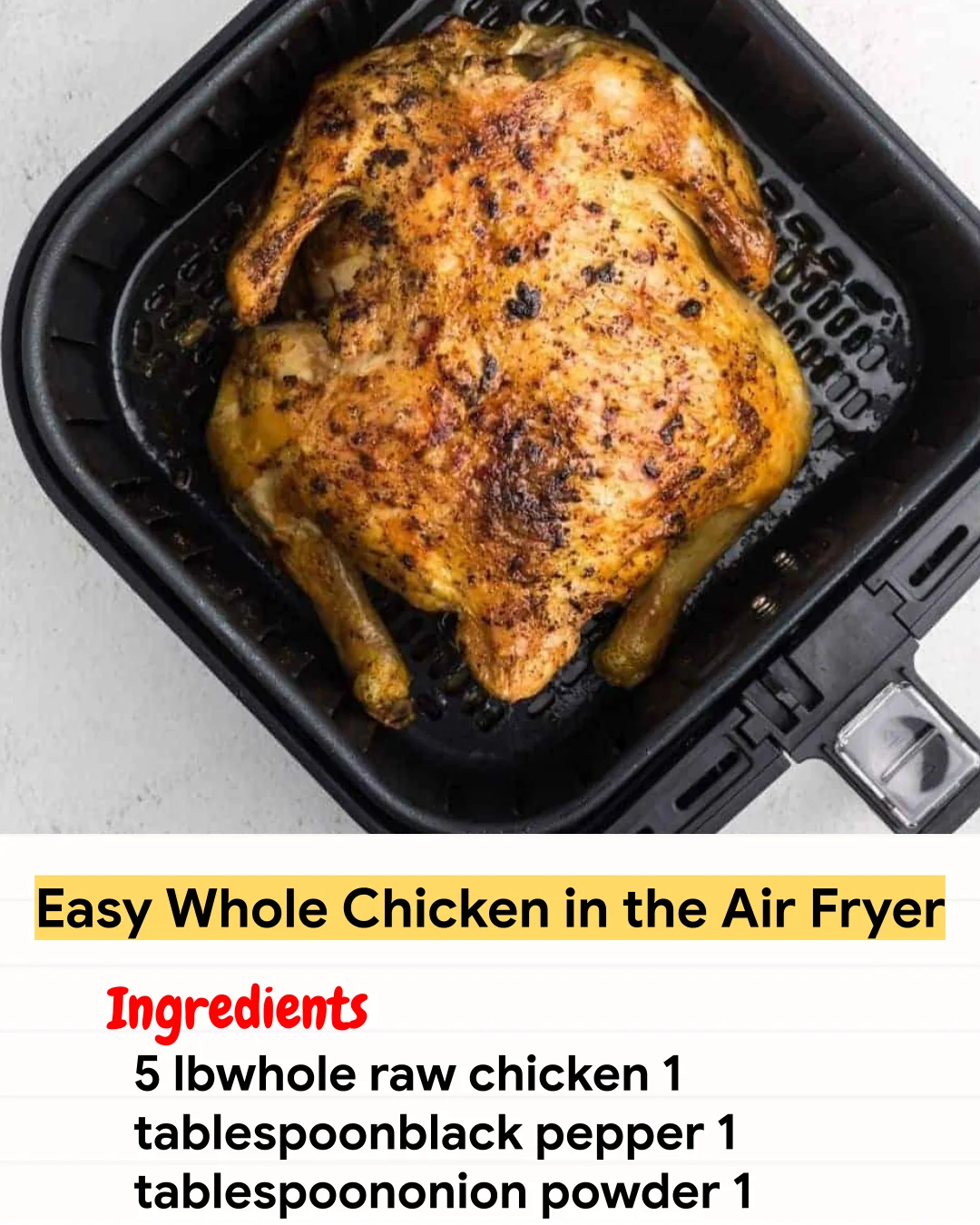 Air Fryer Recipe Easy Whole Chicken in the Air Fryer