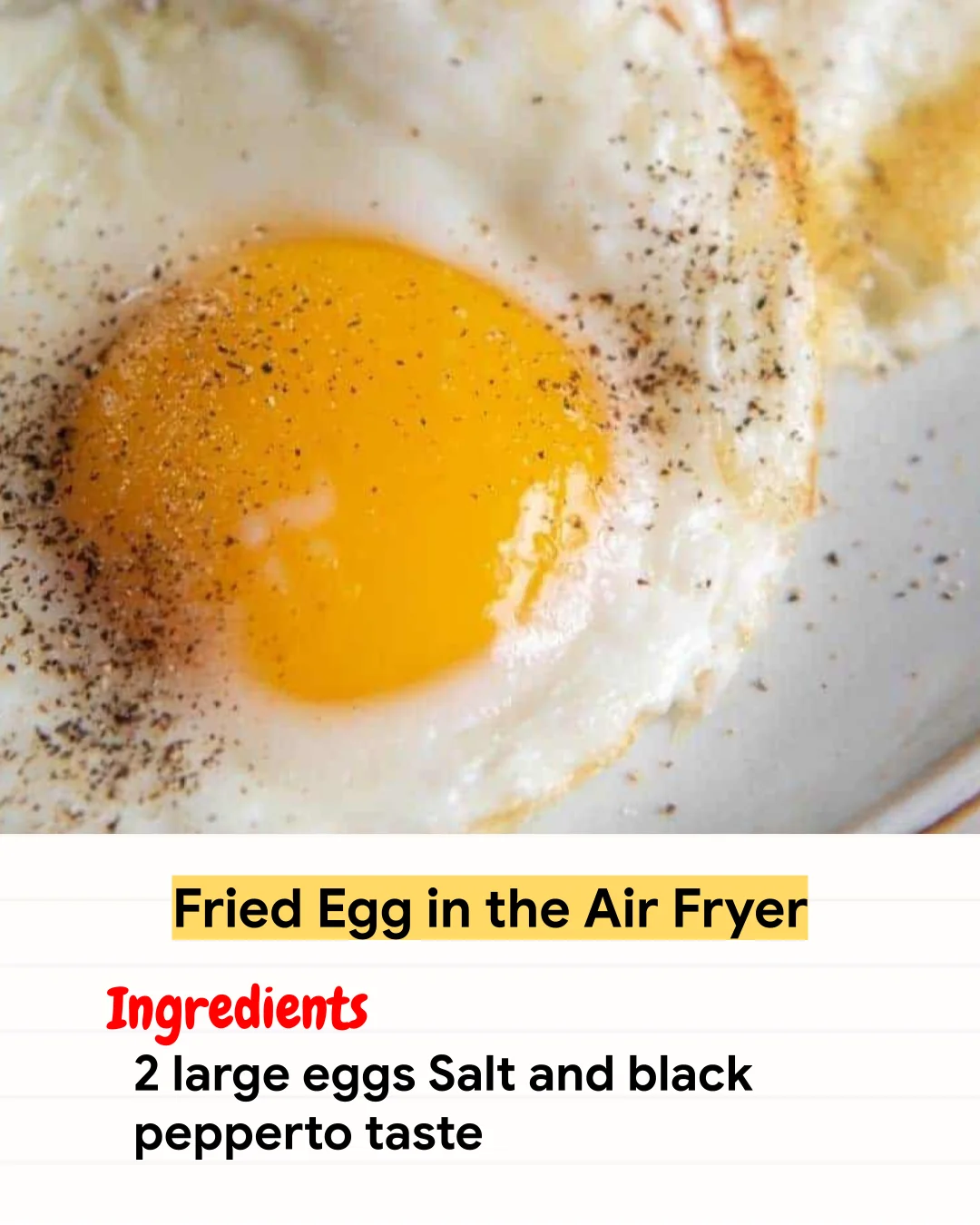Air Fryer Recipe Fried Egg in the Air Fryer