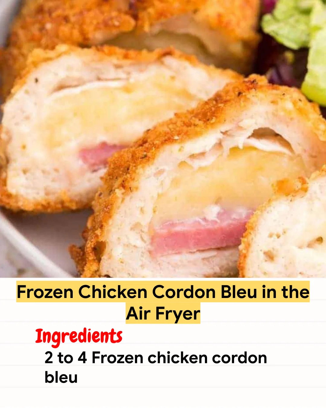Air Fryer Recipe Frozen Chicken Cordon Bleu in the Air Fryer