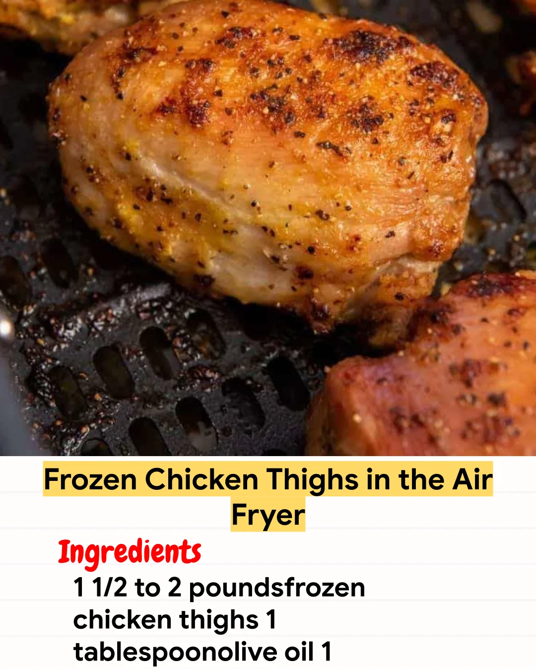 Air Fryer Recipe Frozen Chicken Thighs in the Air Fryer