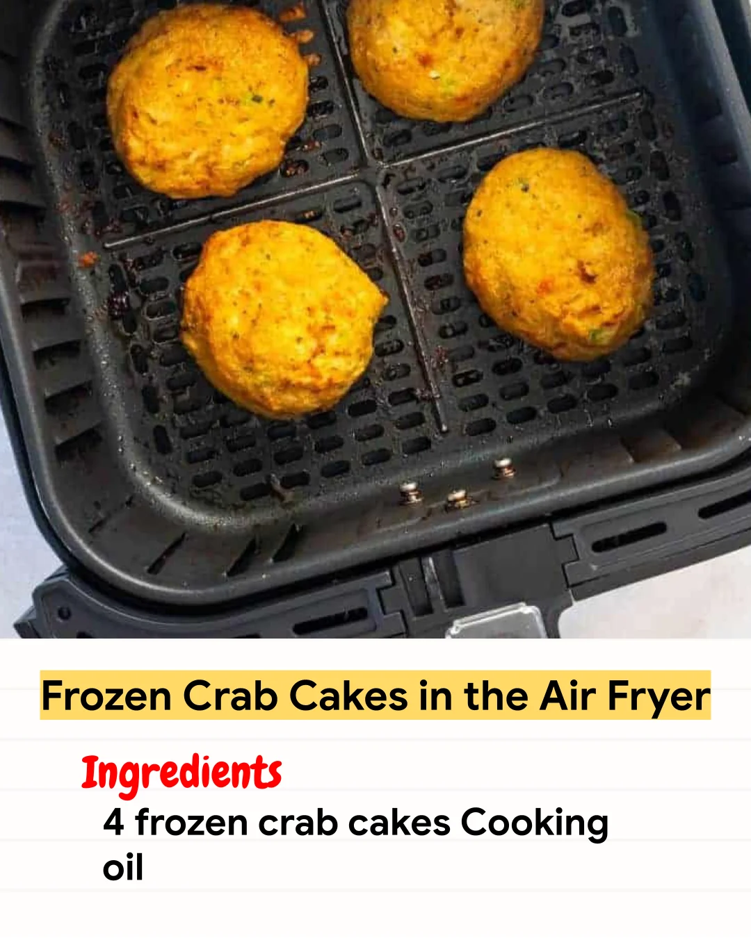 Air Fryer Recipe Frozen Crab Cakes in the Air Fryer