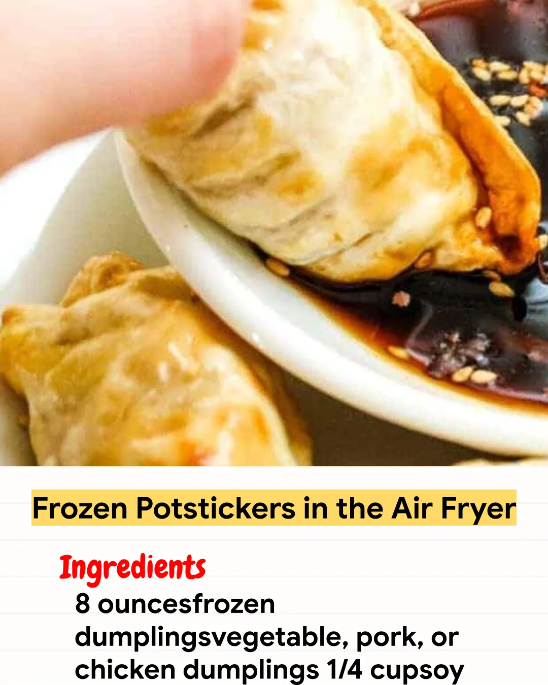 Air Fryer Recipe Frozen Potstickers in the Air Fryer