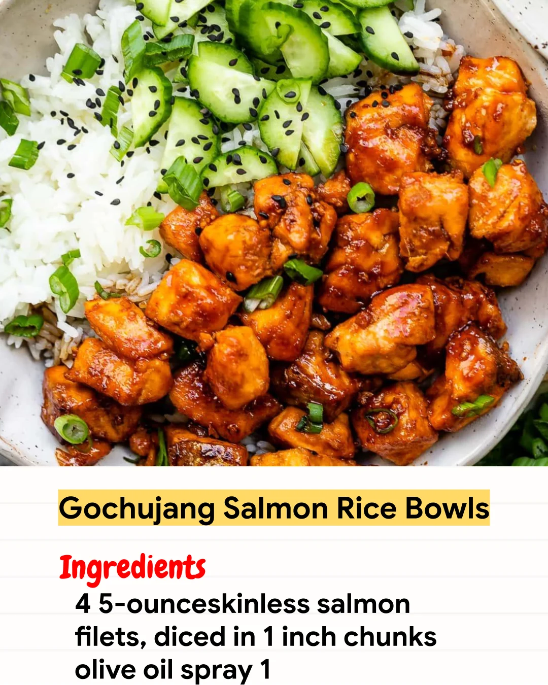 Air Fryer Recipe Gochujang Salmon Rice Bowls