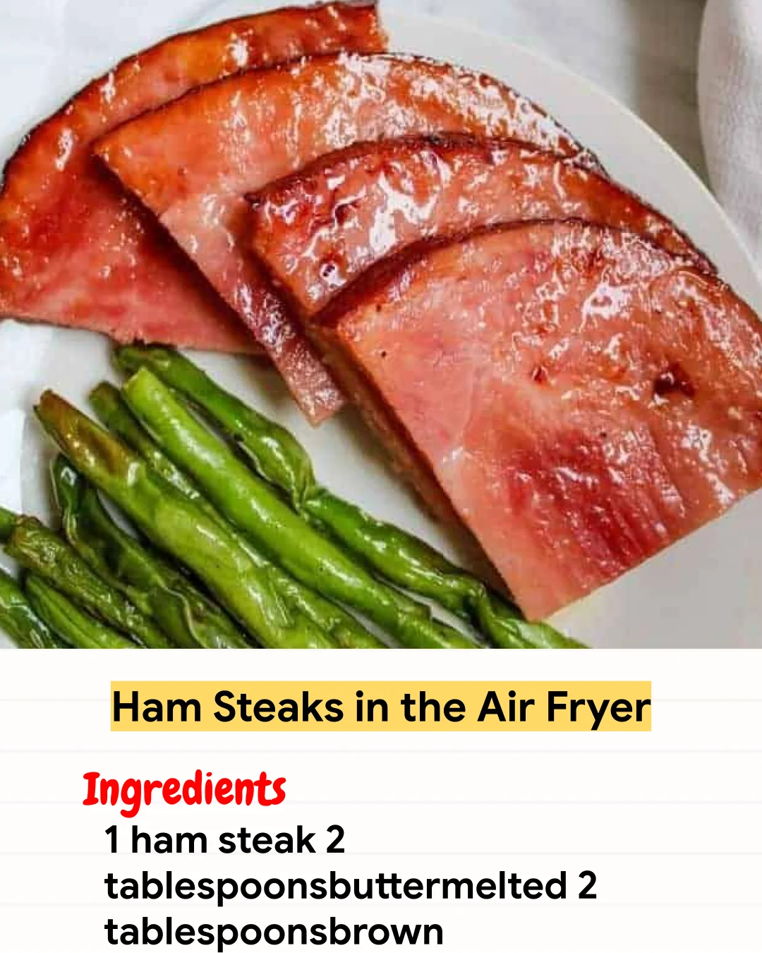 Air Fryer Recipe Ham Steaks in the Air Fryer