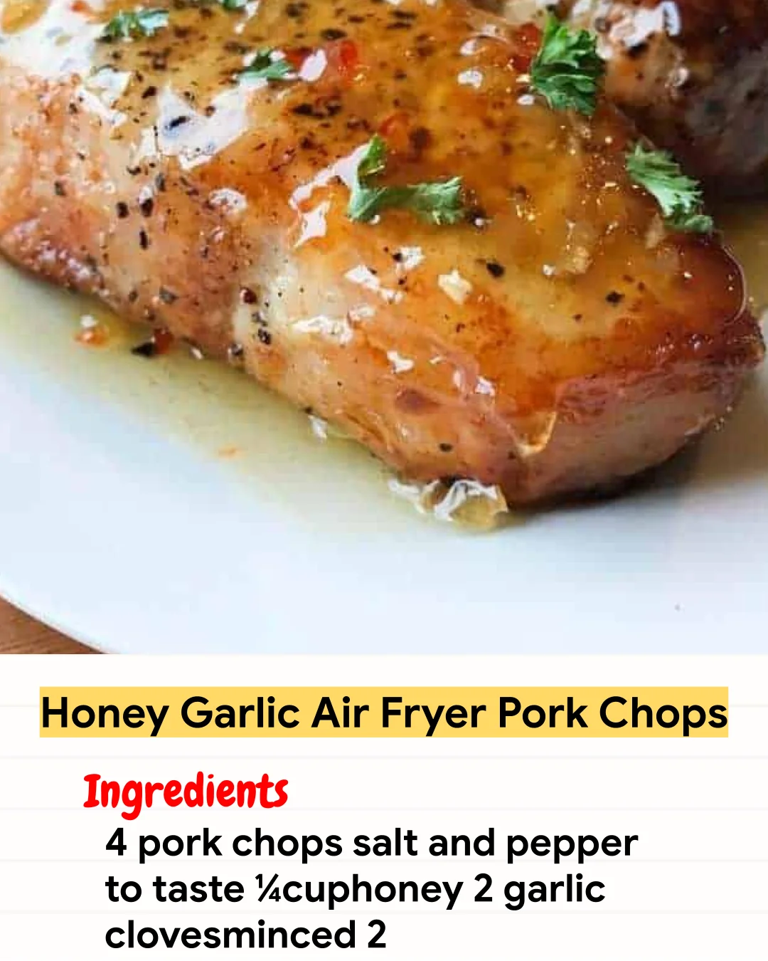 Air Fryer Recipe Honey Garlic Air Fryer Pork Chops
