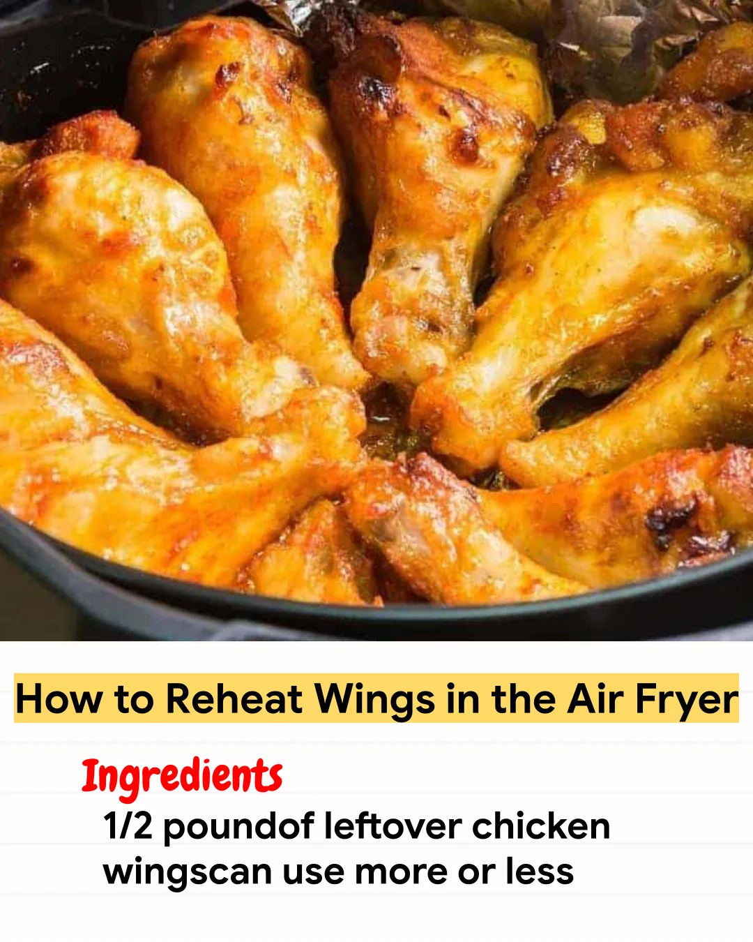 Air Fryer Recipe How to Reheat Wings in the Air Fryer