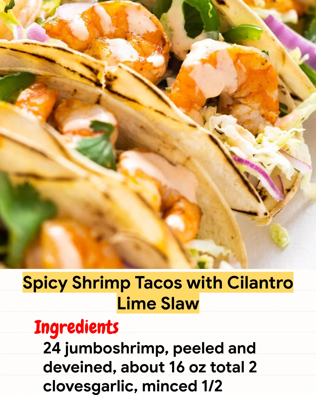 Air Fryer Recipe Spicy Shrimp Tacos with Cilantro Lime Slaw