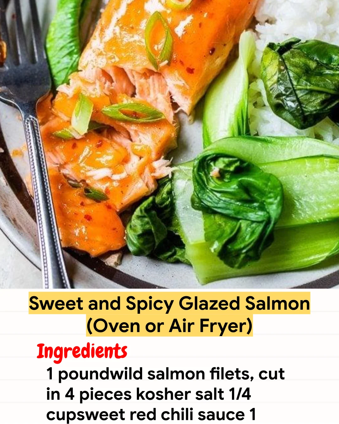 Air Fryer Recipe Sweet and Spicy Glazed Salmon (Oven or Air Fryer)