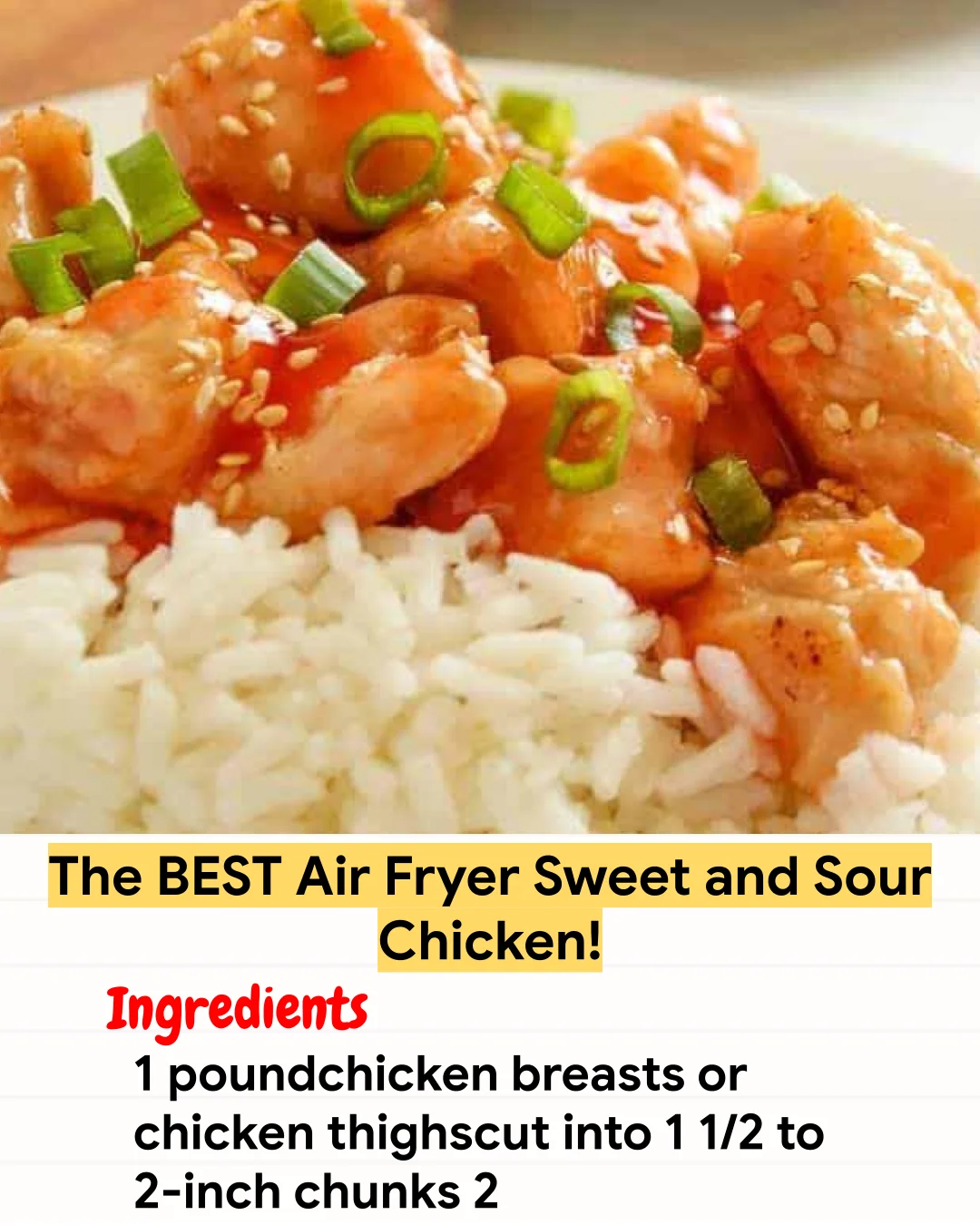 Air Fryer Recipe The BEST Air Fryer Sweet and Sour Chicken!
