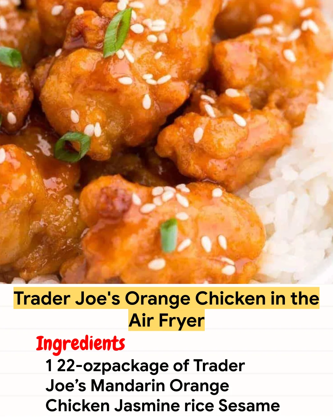 Air Fryer Recipe Trader Joe’s Orange Chicken in the Air Fryer