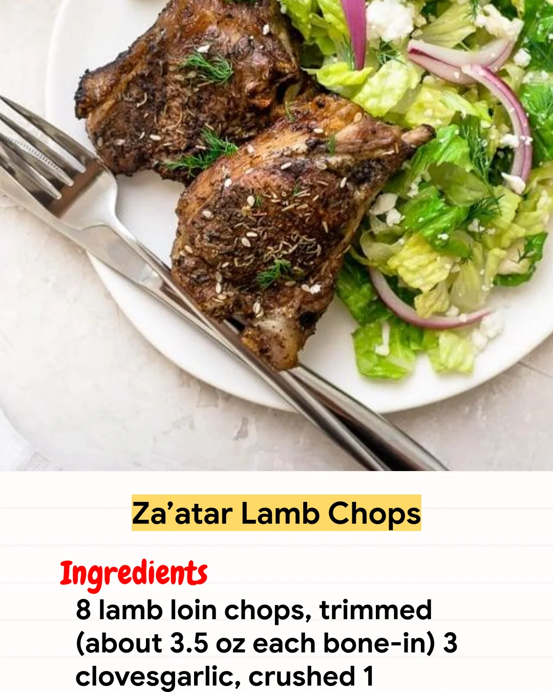 Air Fryer Recipe Za’atar Lamb Chops