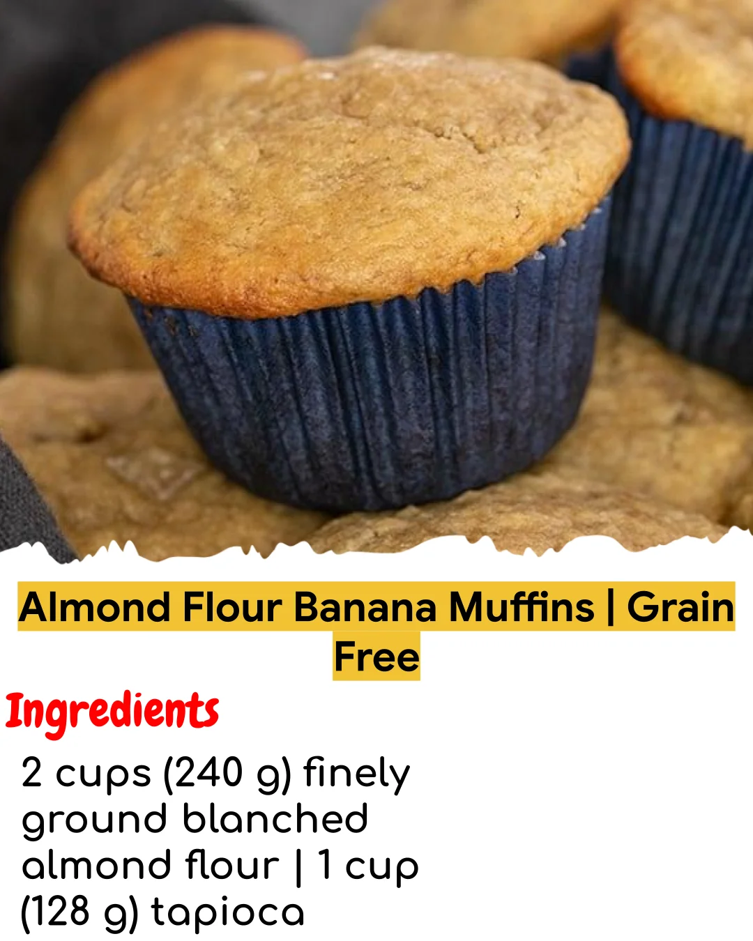 Almond Flour Banana Muffins | Grain Free (Meal Prep Friendly)