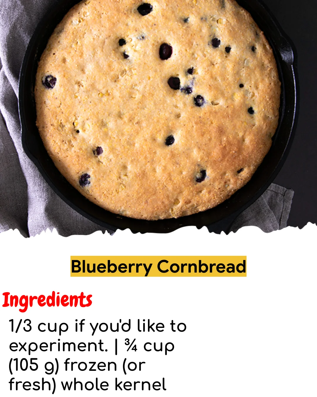 Blueberry Cornbread (Easy 60-Minute)