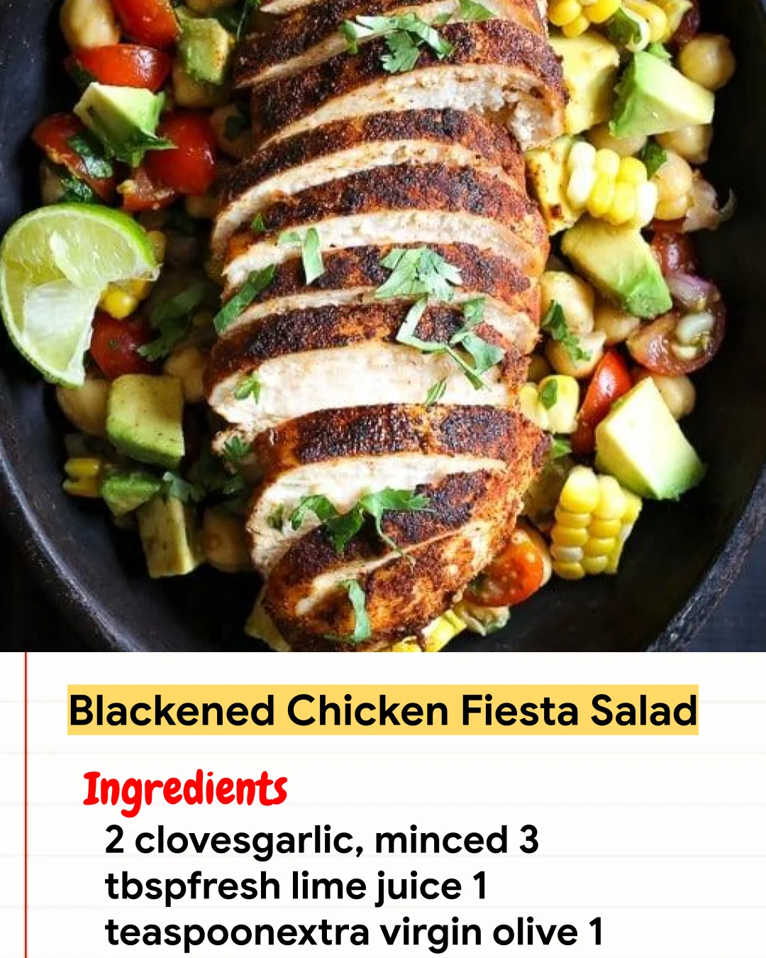 Chicken Recipe Blackened Chicken Fiesta Salad