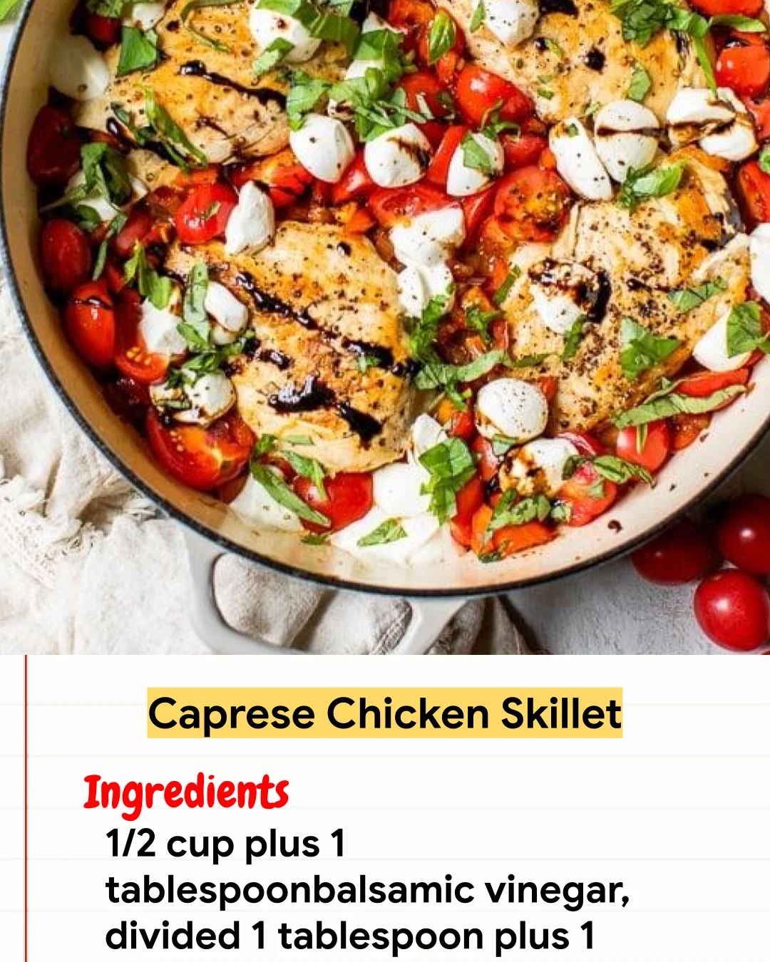 Chicken Recipe Caprese Chicken Skillet