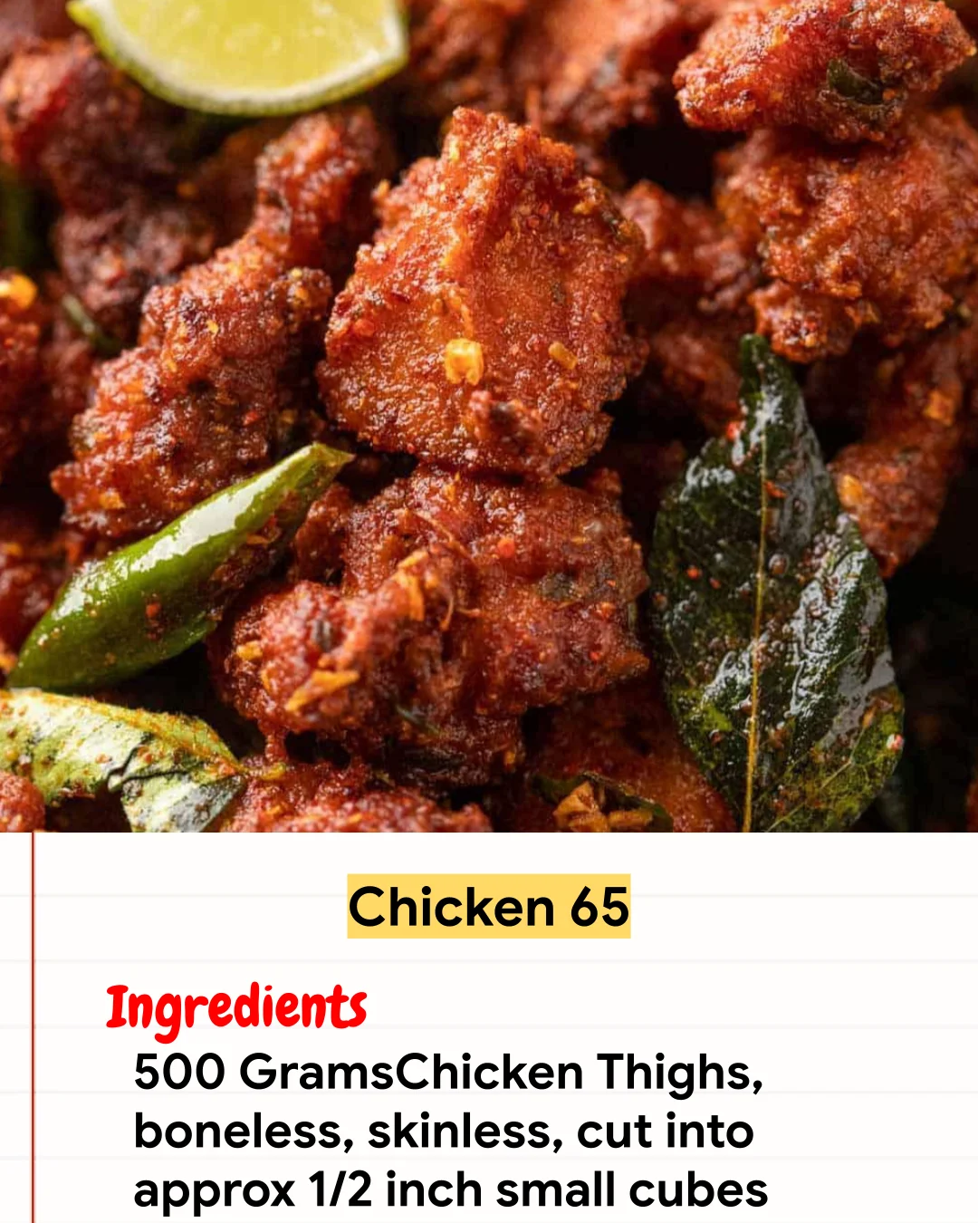 Chicken Recipe Chicken 65