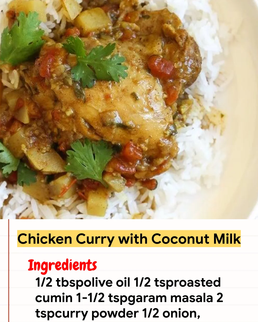 Chicken Recipe Chicken Curry with Coconut Milk