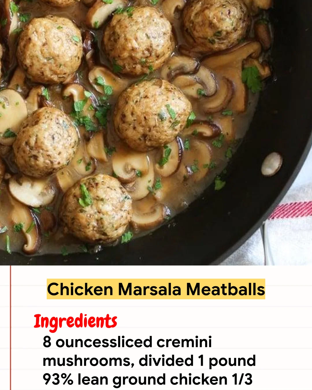 Chicken Recipe Chicken Marsala Meatballs
