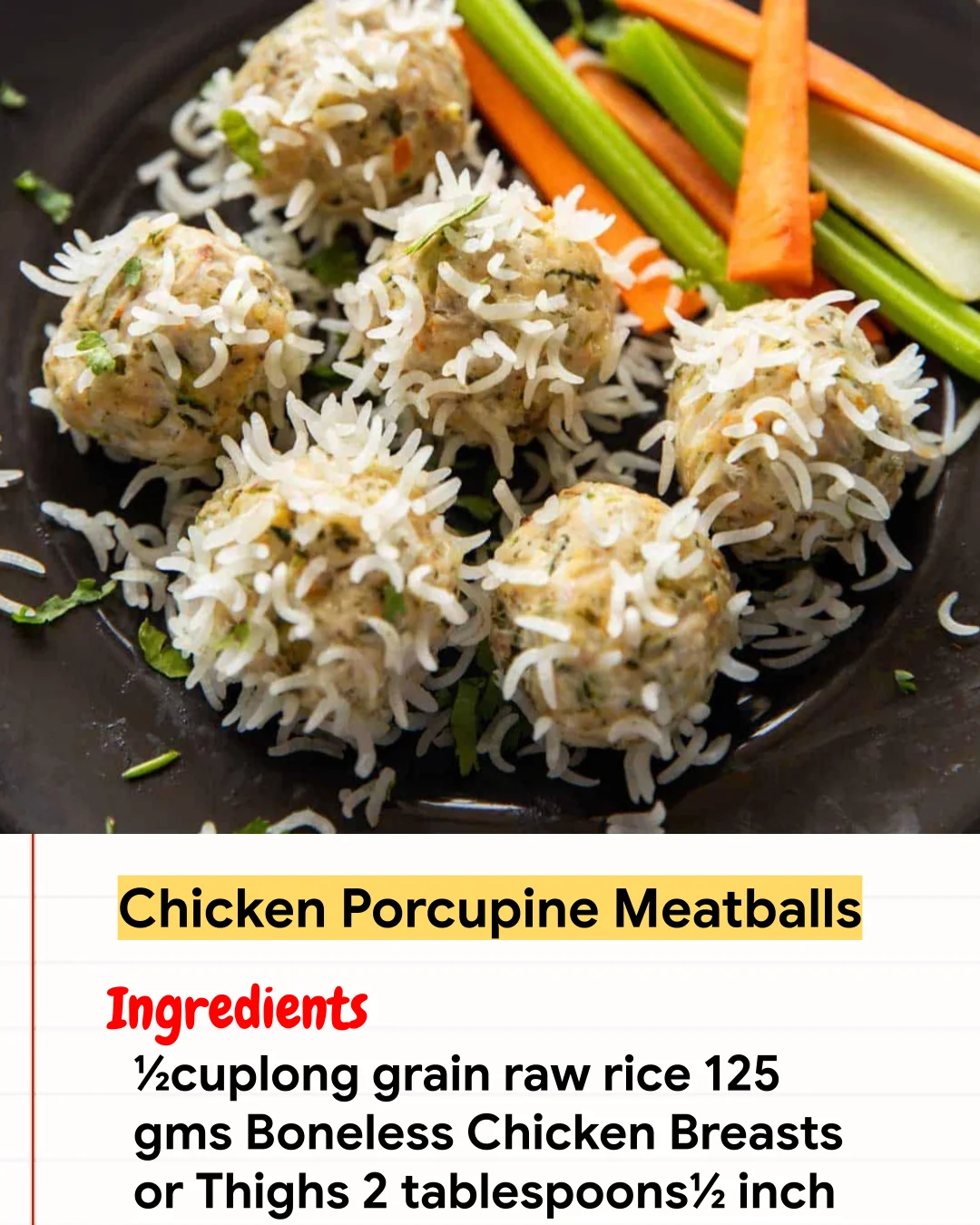 Chicken Recipe Chicken Porcupine Meatballs