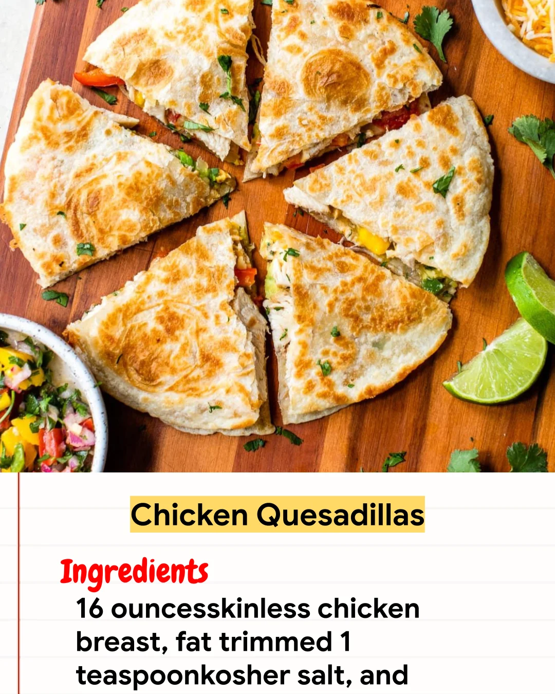 Chicken Recipe Chicken Quesadillas