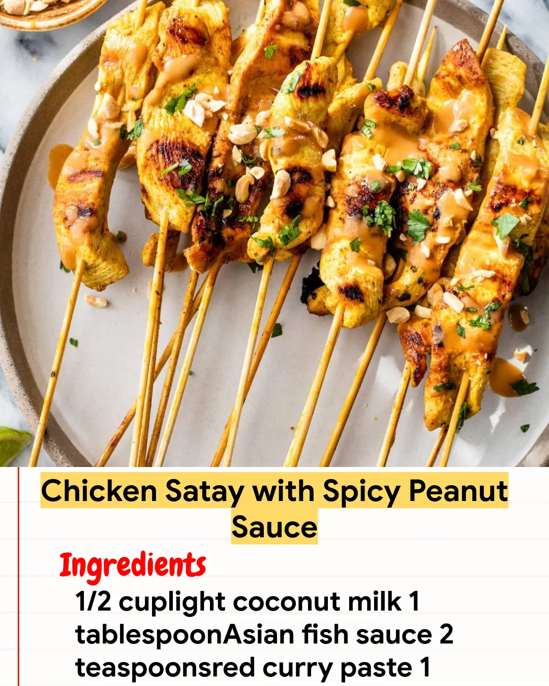 Chicken Recipe Chicken Satay with Spicy Peanut Sauce