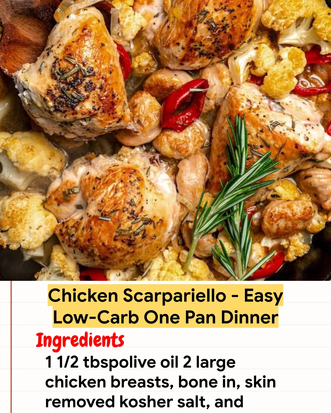 Chicken Recipe Chicken Scarpariello – Easy Low-Carb One Pan Dinner