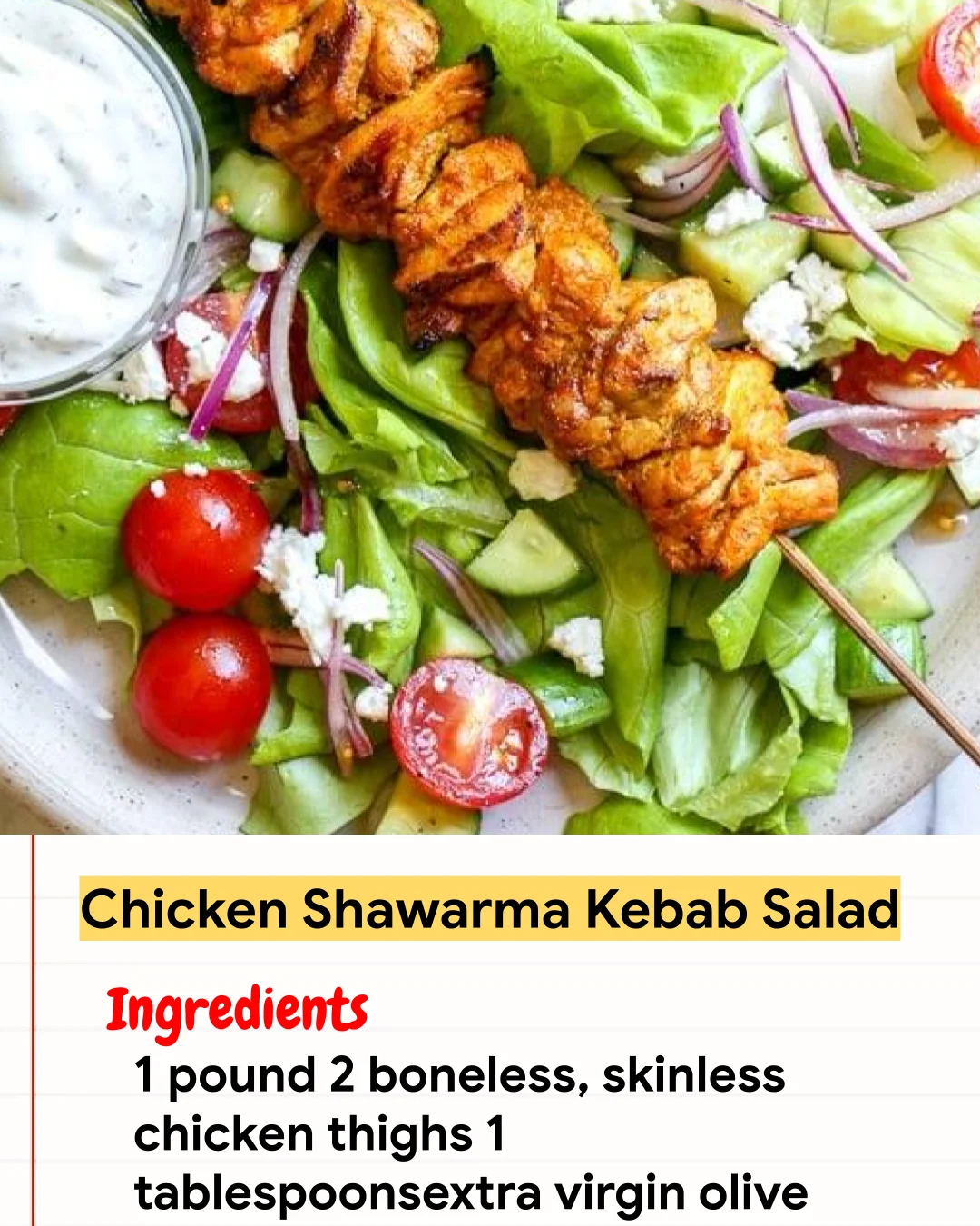Chicken Recipe Chicken Shawarma Kebab Salad