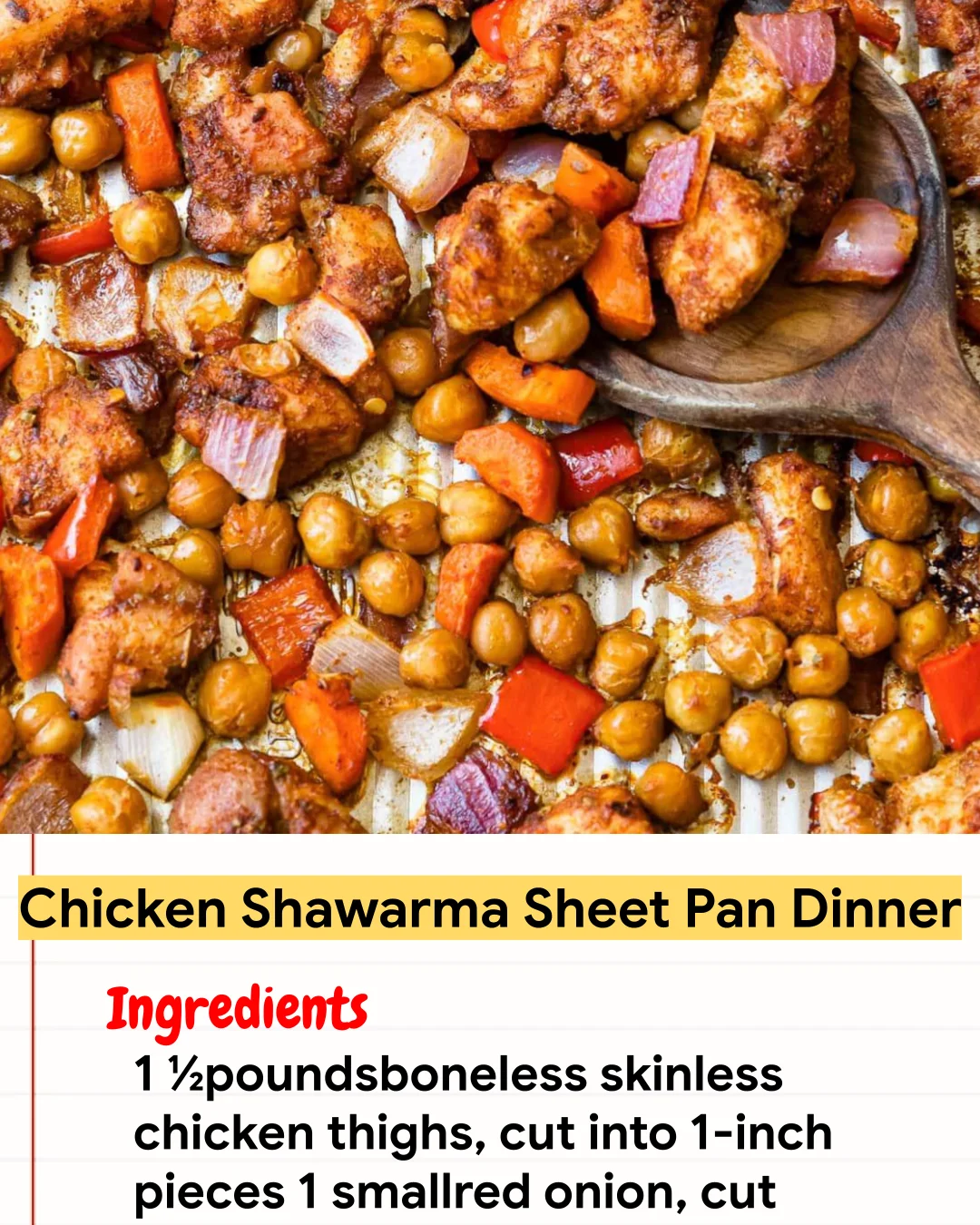 Chicken Recipe Chicken Shawarma Sheet Pan Dinner