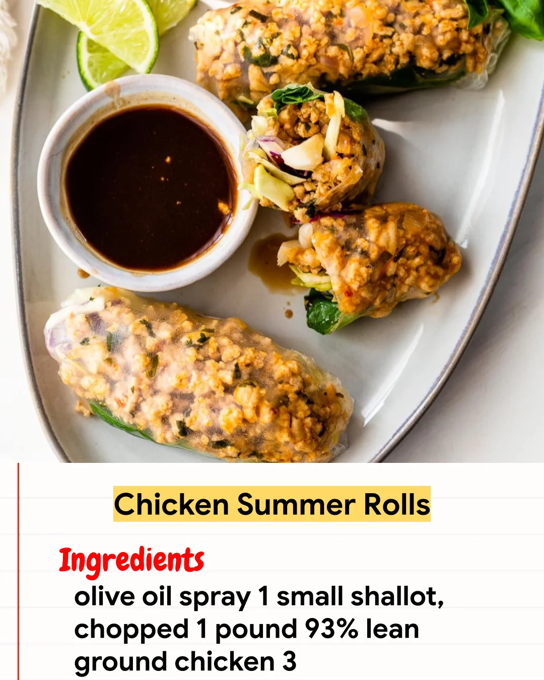 Chicken Recipe Chicken Summer Rolls