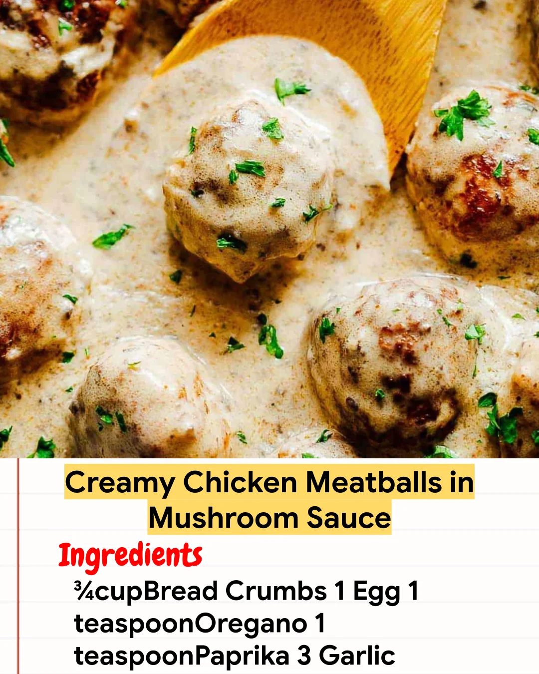 Chicken Recipe Creamy Chicken Meatballs in Mushroom Sauce