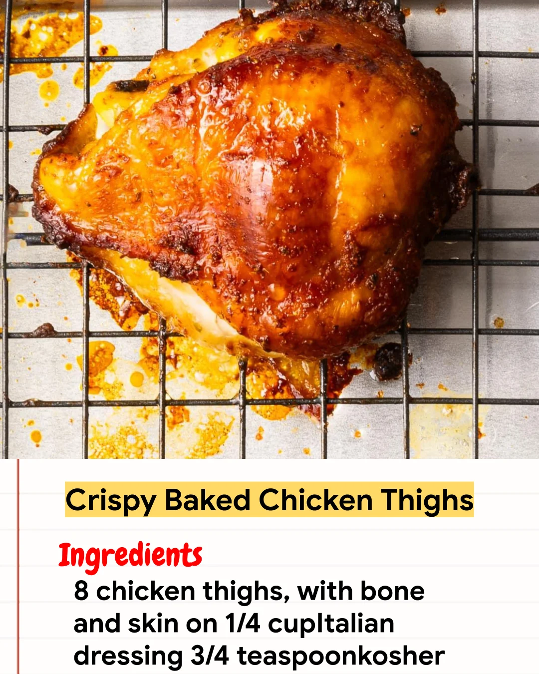 Chicken Recipe Crispy Baked Chicken Thighs