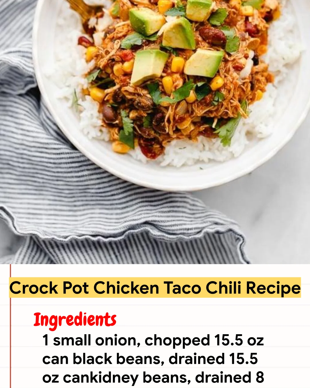 Chicken Recipe Crock Pot Chicken Taco Chili Recipe