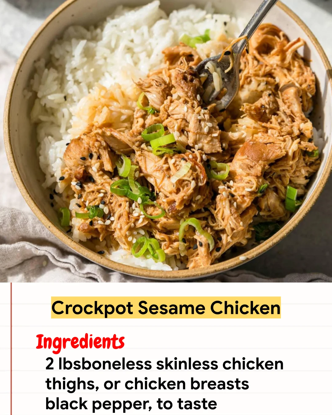 Chicken Recipe Crockpot Sesame Chicken