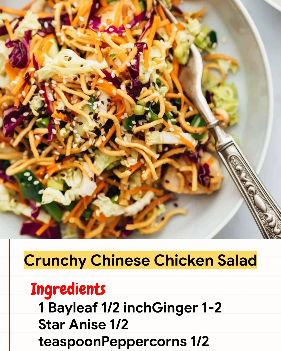 Chicken Recipe Crunchy Chinese Chicken Salad