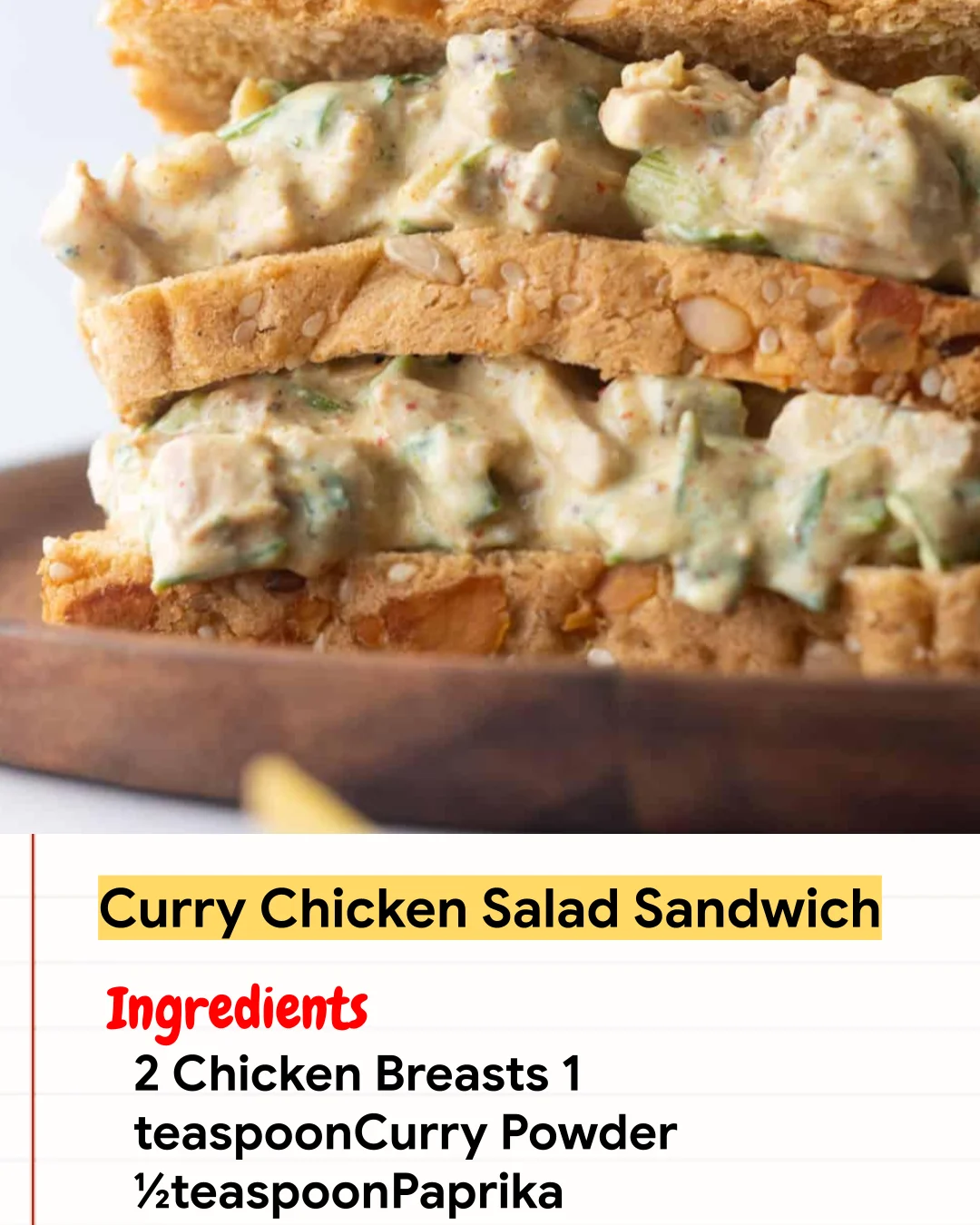 Chicken Recipe Curry Chicken Salad Sandwich