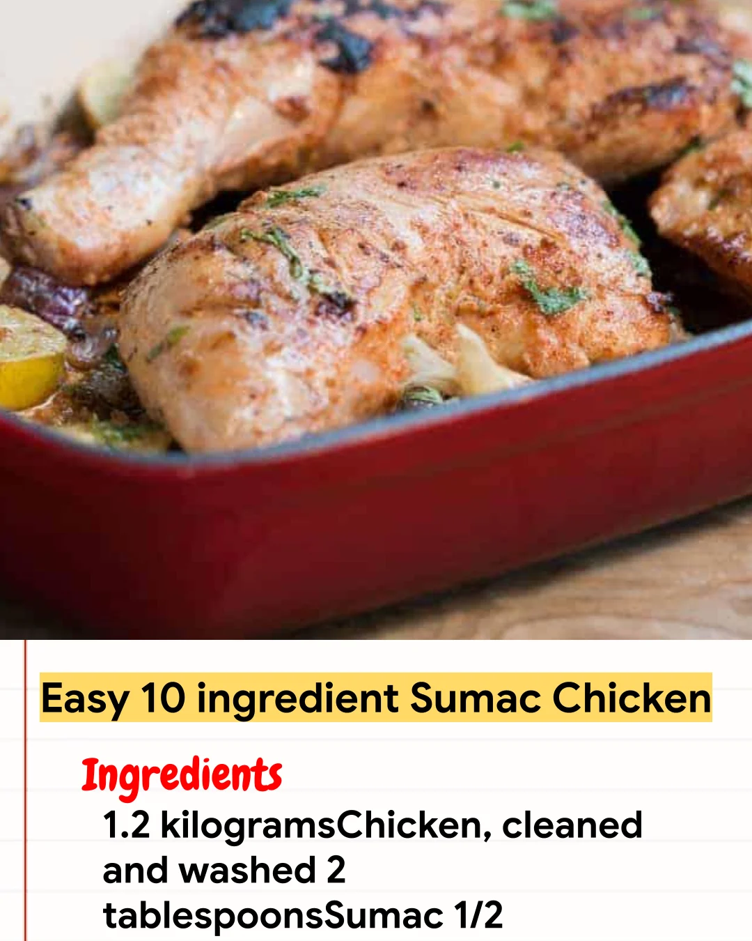 Chicken Recipe Easy 10 ingredient Sumac Chicken
