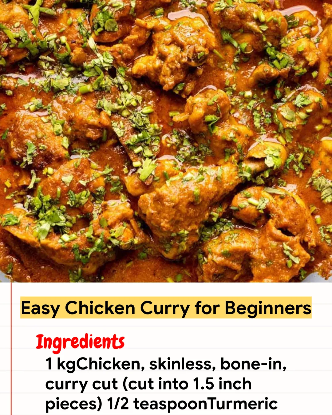 Chicken Recipe Easy Chicken Curry for Beginners
