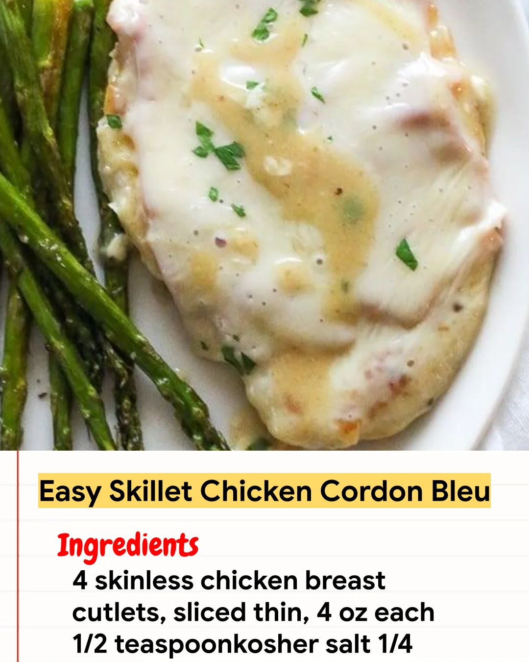 Chicken Recipe Easy Skillet Chicken Cordon Bleu