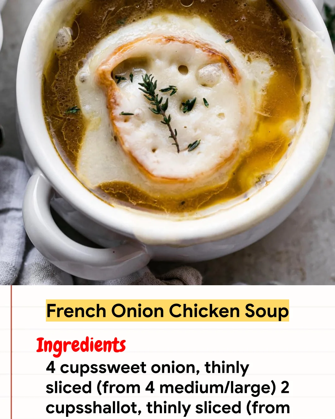Chicken Recipe French Onion Chicken Soup