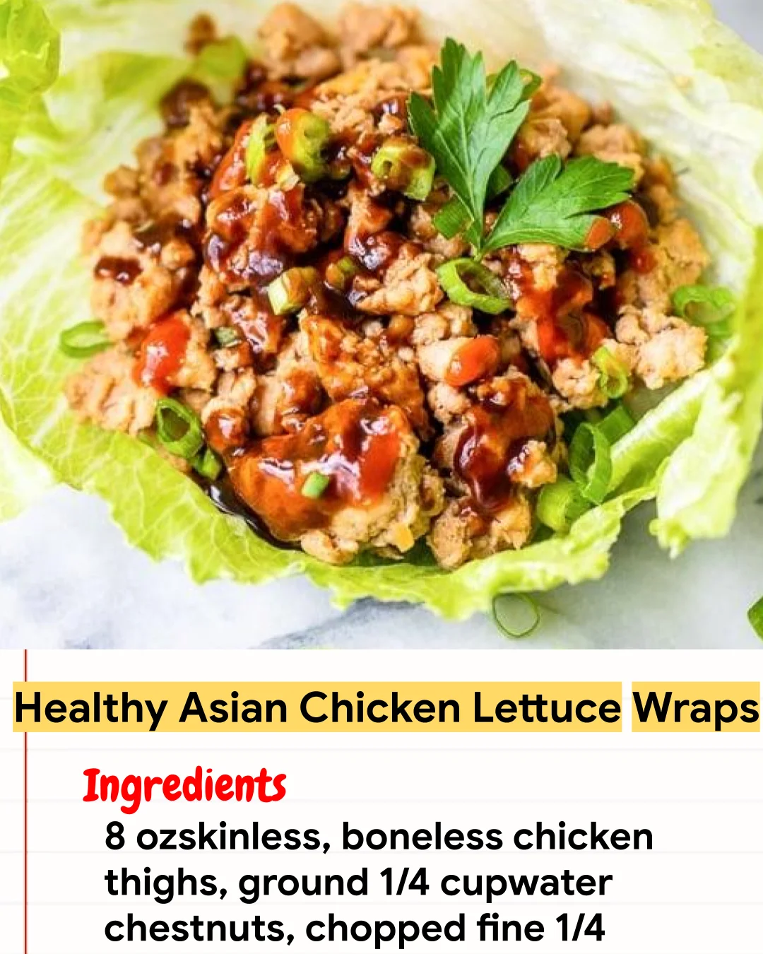 Chicken Recipe Healthy Asian Chicken Lettuce Wraps