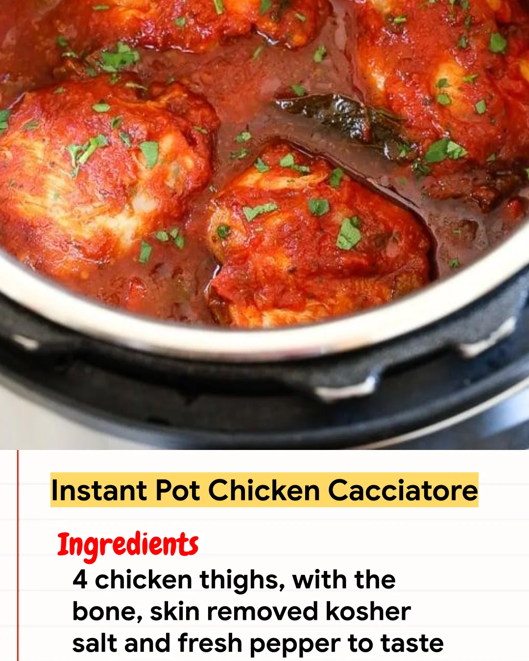 Chicken Recipe Instant Pot Chicken Cacciatore