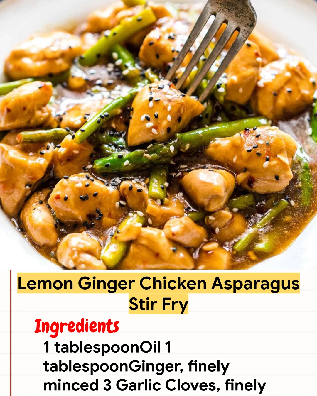 Chicken Recipe Lemon Ginger Chicken Asparagus Stir Fry