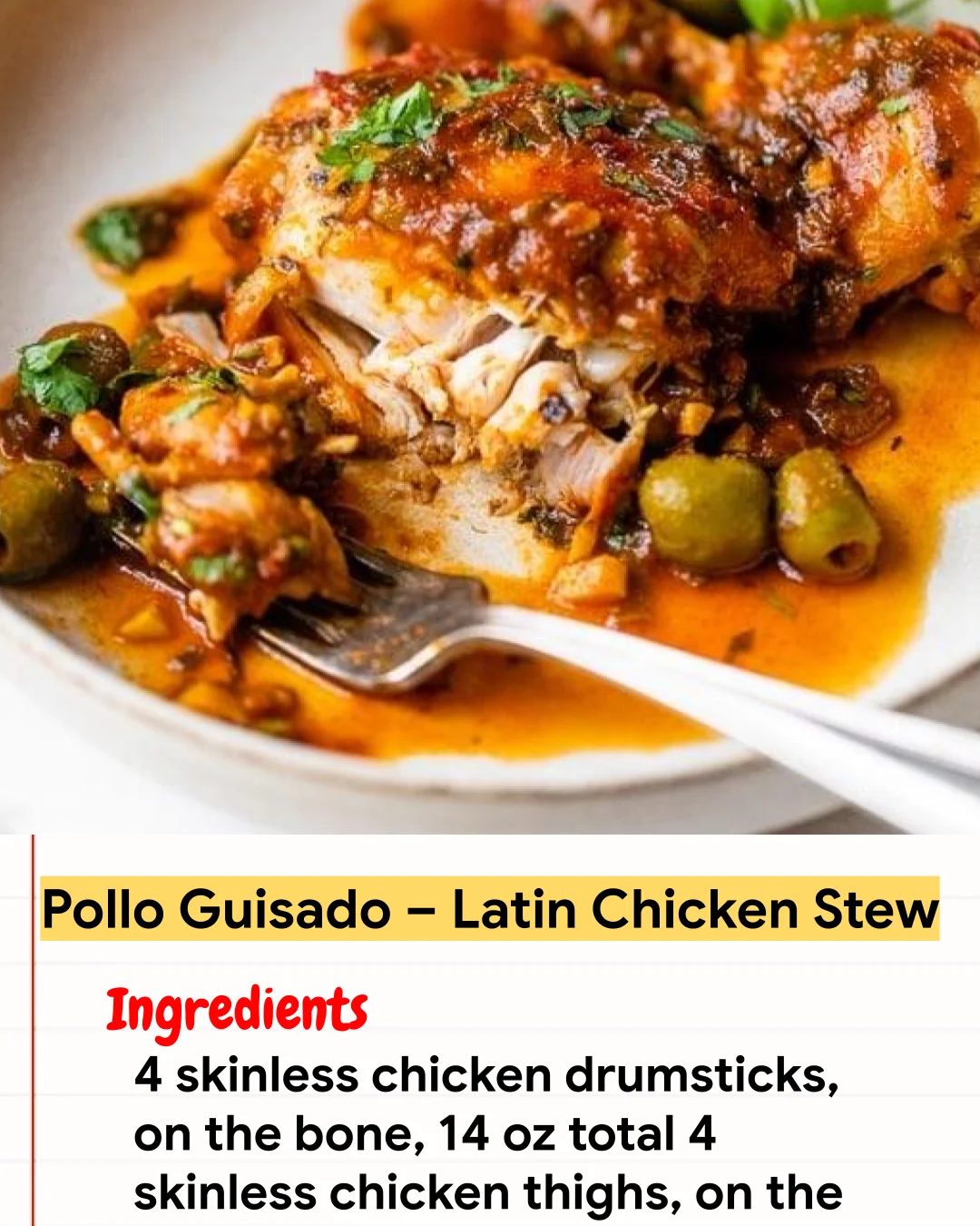 Chicken Recipe Pollo Guisado – Latin Chicken Stew