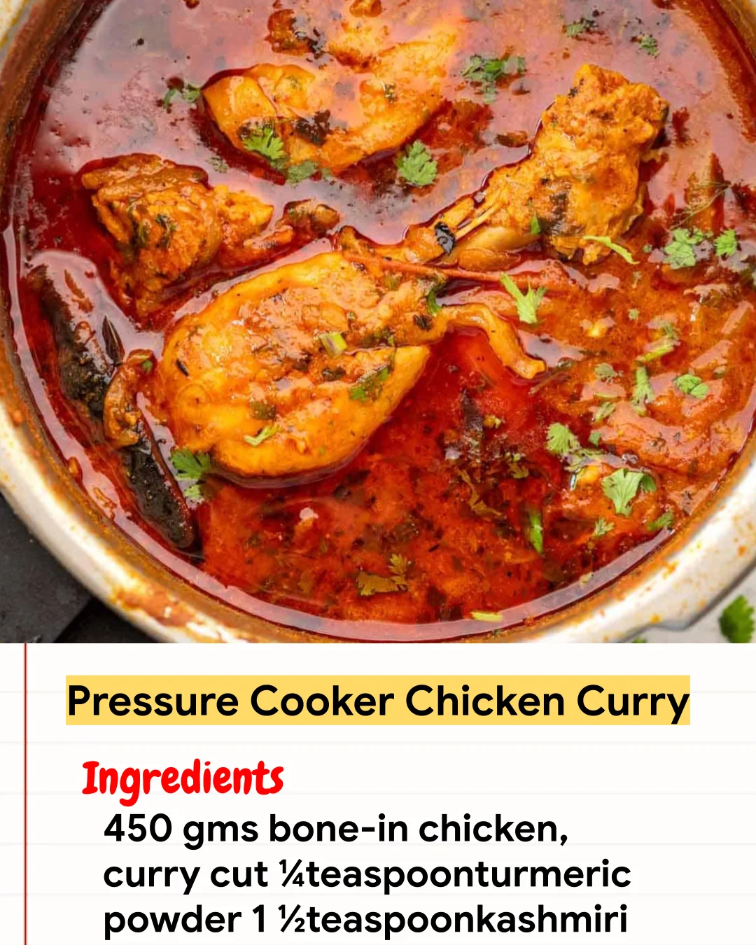 Chicken Recipe Pressure Cooker Chicken Curry